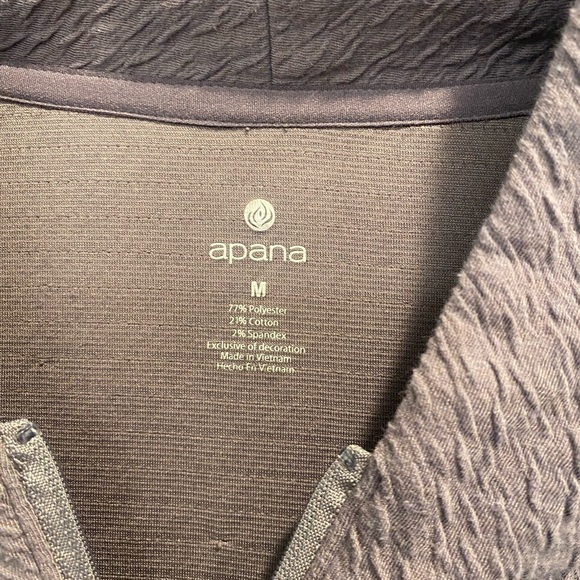 Apana gray Quilted Lightweight Long Sleeve Half Zip Yoga Top Size Medium - Picture 3 of 5